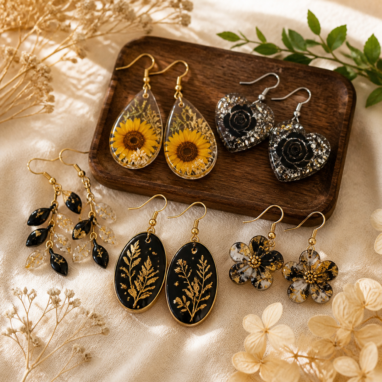 Resin Earrings & Statement Jewelry