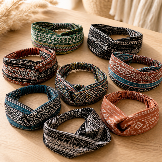 Bohemian Wide Fabric Headband — Assorted Bandana Style